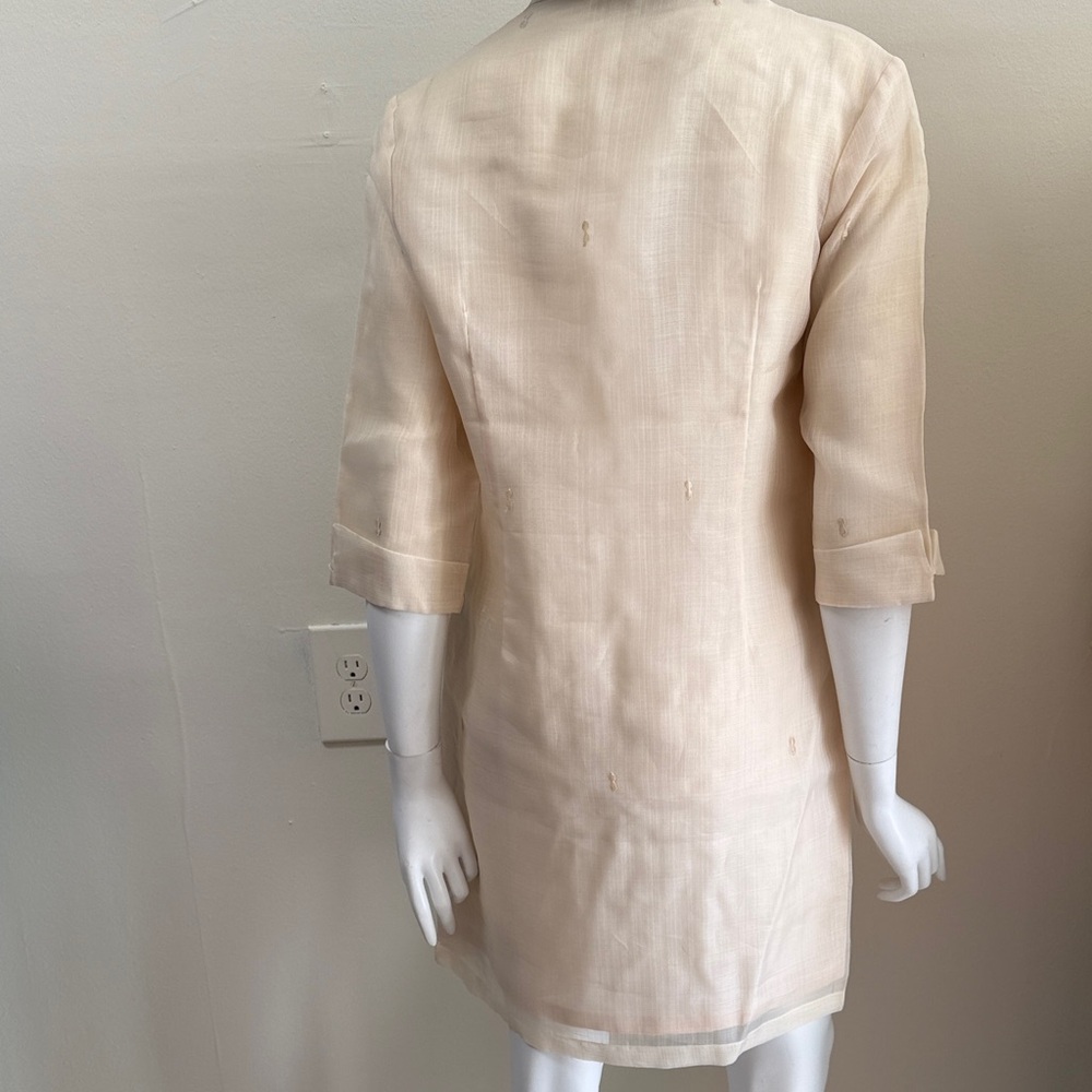 Chic Beige Embroidered Tunic - Picture 3 of 4